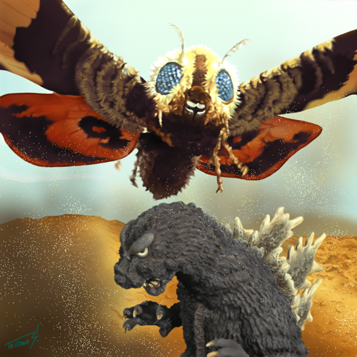モスラ対ゴジラ・イラスト1